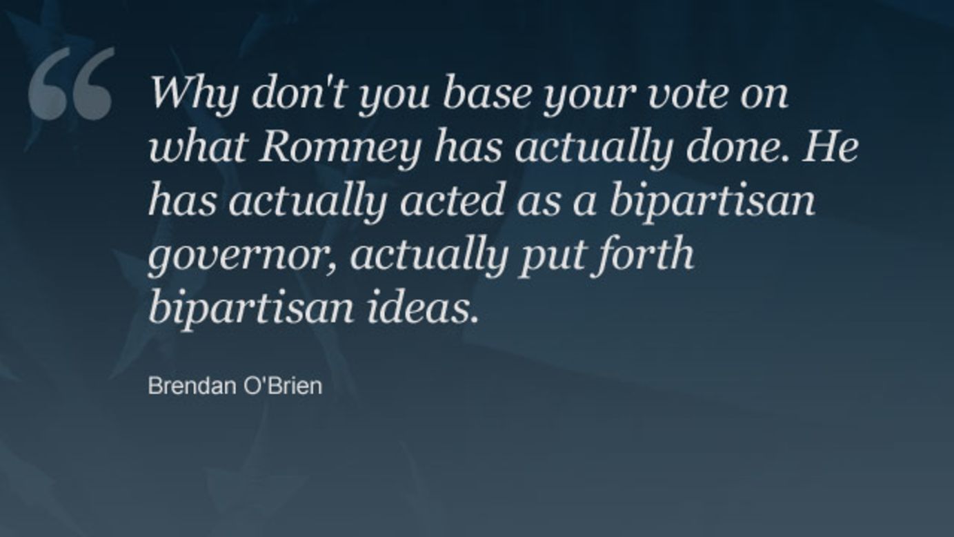 Brendan O'Brien explains why he is supporting Romney.