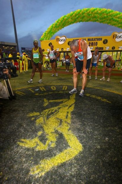 Runner's World editor Bart Yasso crossed the finish line exhausted after the 2010 Comrades Marathon in South Africa. <br />