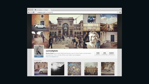 Instagram's new Web profiles will feature a selection of users' recently shared photographs above a profile photo and bio.