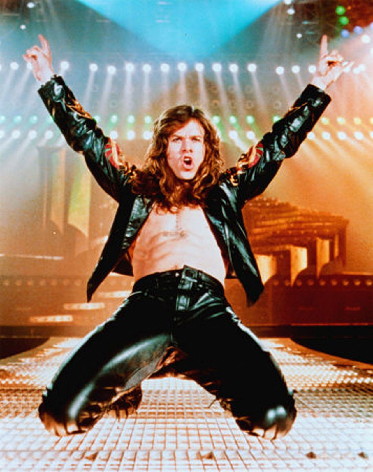 "Rock Star" stars Mark Wahlberg as a tribute band singer-turned-lead singer of his favorite band, Steel Dragon. Jennifer Aniston plays the rocker's girlfriend in the 2001 film.