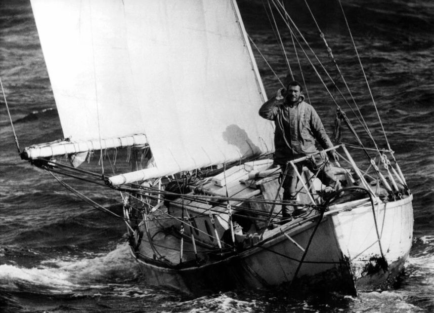 Sir Robin Knox-Johnston became the first person to single-handedly sail around the world in a 9.8 meter yacht, in 1969.