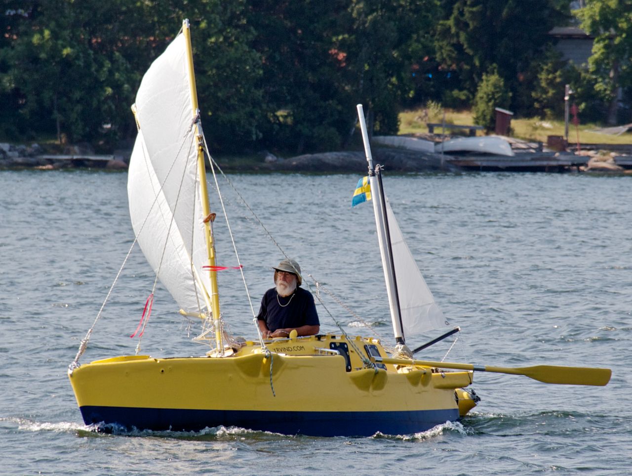 In a career spanning more than 50 years, Yrvind is showing no signs of slowing down. Last year he sailed 4.5 meter boat "Yrvind.com" (pictured) from Ireland to the Caribbean.