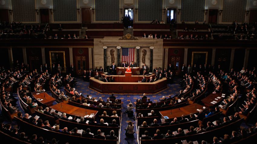 WASHINGTON, DC - MARCH 09: Australian Prime Minister Julia Gillard addresses a joint meeting of the U.S. Congress from the floor of the House of Representatives at the U.S. Capitol March 9, 2011 in Washington, DC. Gillard emphasized the long and strong bond between her country and the United States. (Photo by Chip Somodevilla/Getty Images)