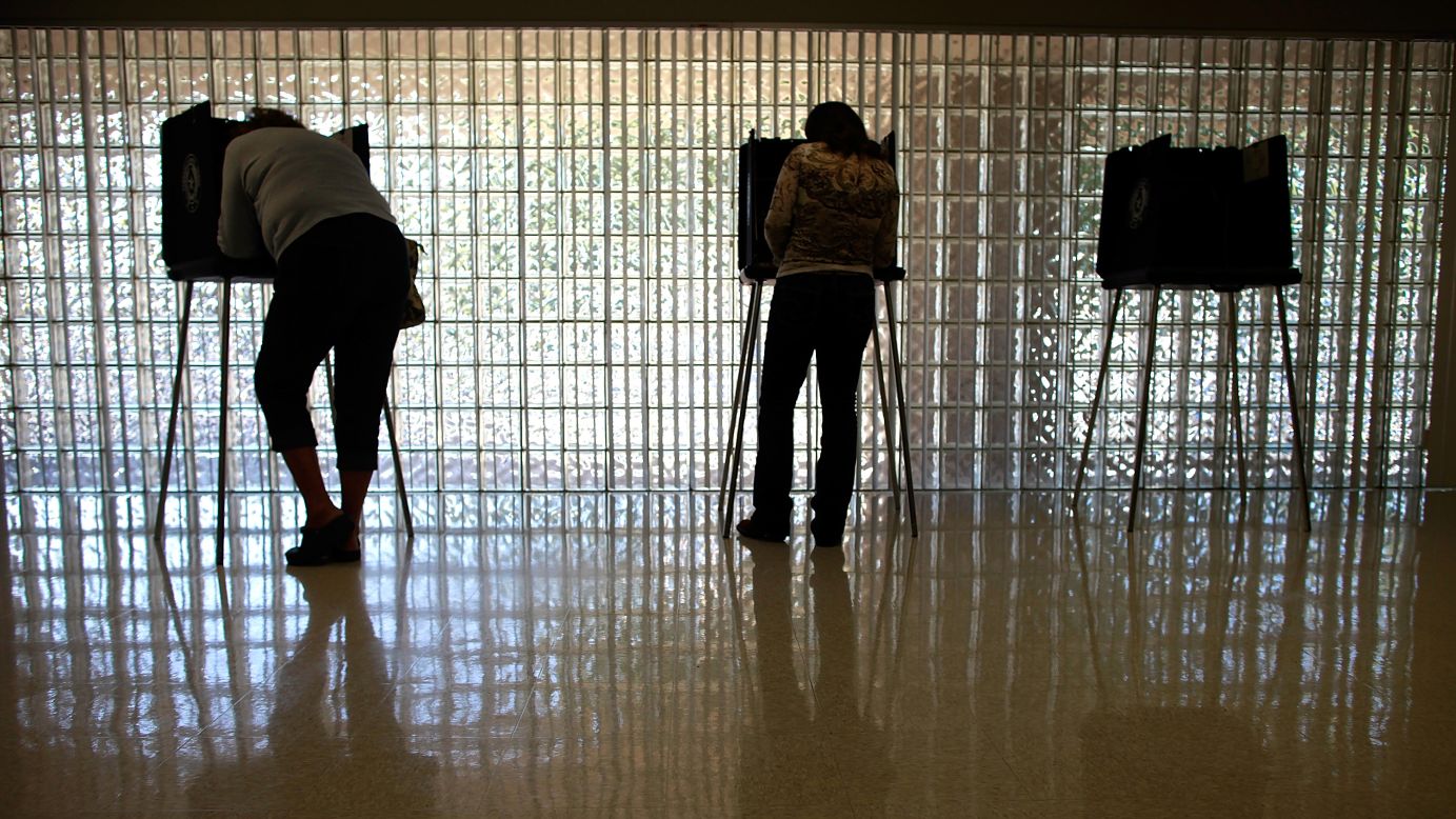 Voters cast their ballots in Mansfield, Texas.