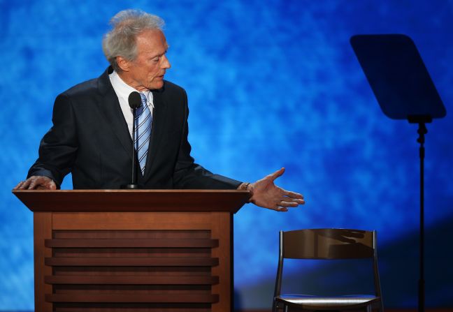 Clint Eastwood talked to an empty chair at the Republican National Convention.   