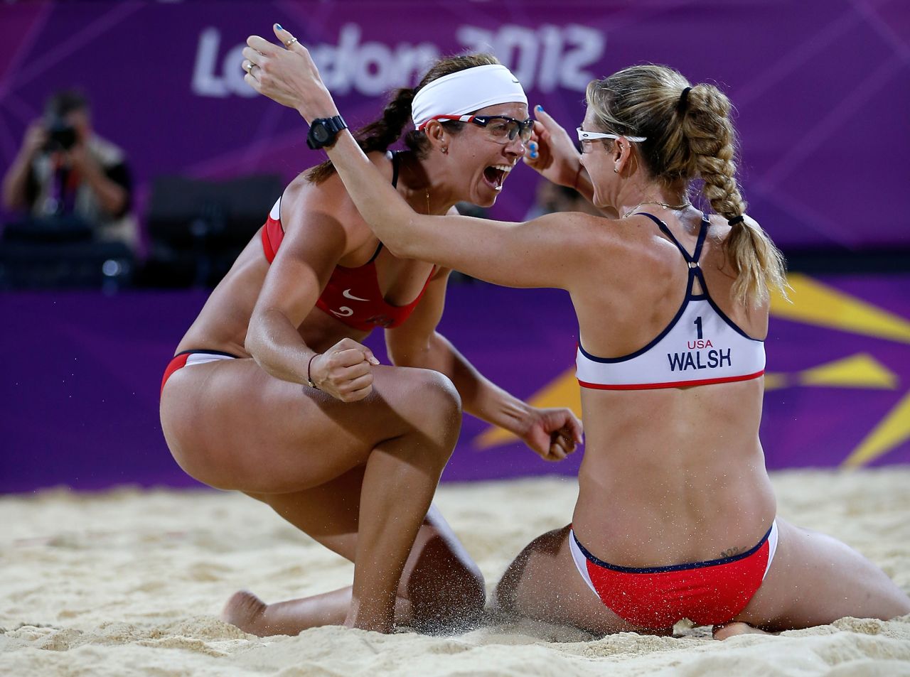 As <a href="http://sportsillustrated.cnn.com/2012/olympics/2012/writers/phil_taylor/08/08/may-treanor-walsh-gold-medal-beach-volleyball/index.html#ixzz2BMchvfew">Sports Illustrated writer Phil Taylor says</a>, "With all due respect to the other teams who compete in beach volleyball ... there is the duo of Misty May-Treanor and Kerri Walsh Jennings, and there is everybody else." May-Treanor, left, and Walsh Jennings went into retirement after the 2008 Beijing Olympics. During their time off, May-Treanor tore her Achilles tendon while rehearsing for "Dancing With the Stars," and Walsh Jennings gave birth -- twice. Still, the duo reunited to dominate the 2012 Olympics, losing only one set in their quest for gold. 