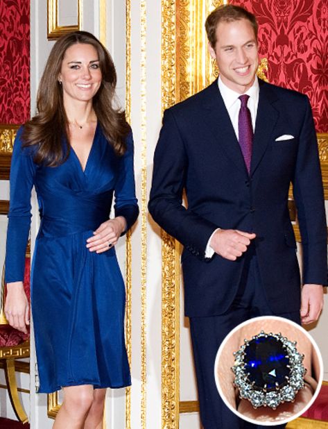 Prince William proposed to his longtime girlfriend in 2010 with the same 18-carat sapphire and diamond ring that his father, Prince Charles, gave to his mother, Princess Diana. 