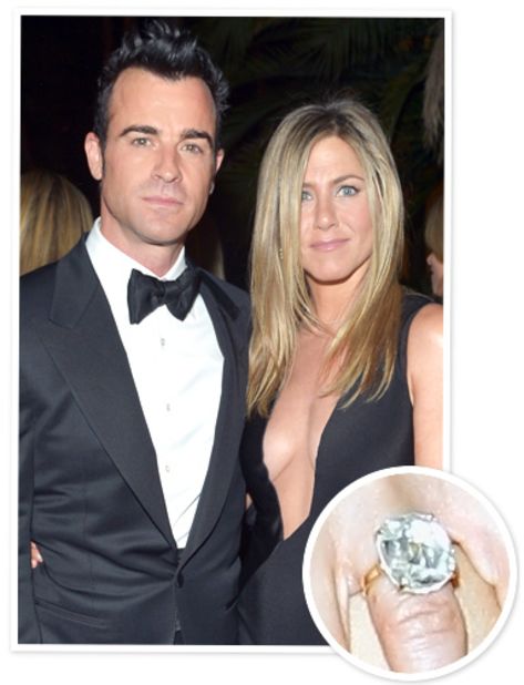 Justin Theroux proposed to actress Jennifer Aniston in August 2012 with an oval diamond estimated to be between 12 and 18 carats.