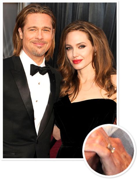 Brad Pitt proposed to longtime partner Angelina Jolie in April 2012 with a rectangular diamond ring estimated to be more than 10 carats.