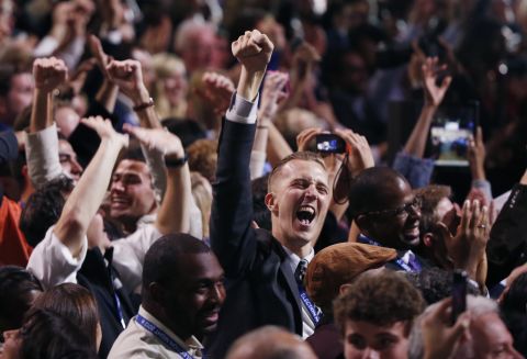 President Barack Obama's supporters were exuberant as the news got better and better on election night.  