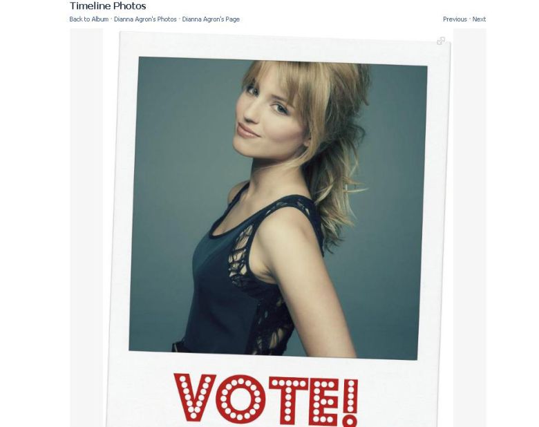 "Glee" star Dianna Agron encouraged other young women to head out and vote on November 6.