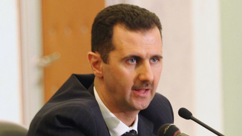 Syrian President Bashar al-Assad speaks at a press conference on January 19, 2006 in Damascus, Syria.
