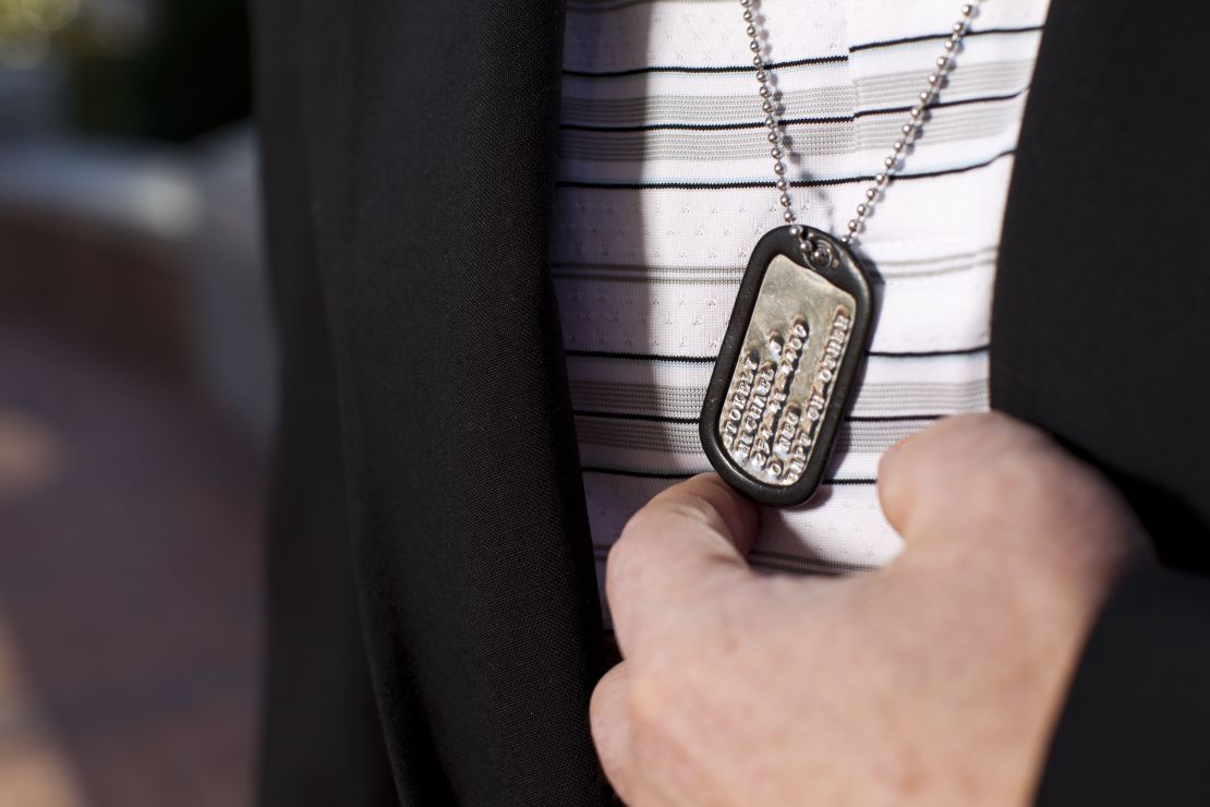 Robert Stokely always wears his son's dog tag around his neck. It's one way that he honors Mike.