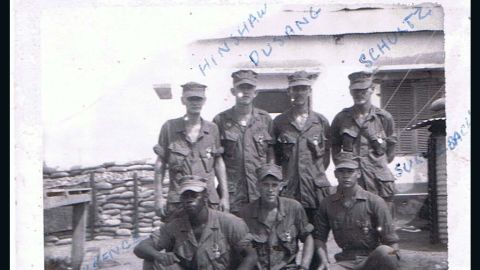 Ron Posey, second from right on the top row, with other Marines who fought in Operation SWIFT.