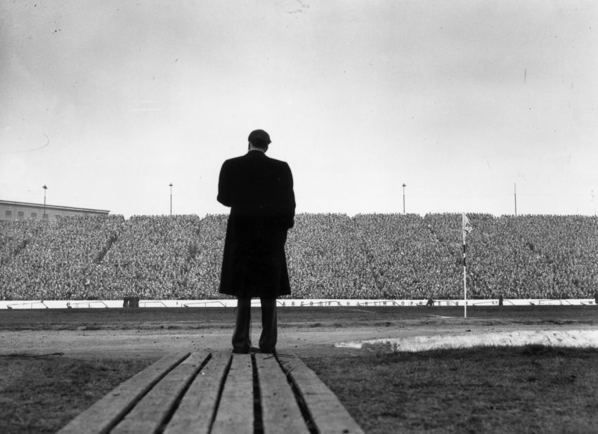 Graham speaks to soccer fans in London during halftime of a match between Chelsea and Newcastle United.