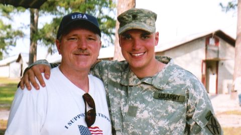 Robert with Mike at Fort Stewart before Mike's National Guard unit left for Iraq in the summer of 2005.