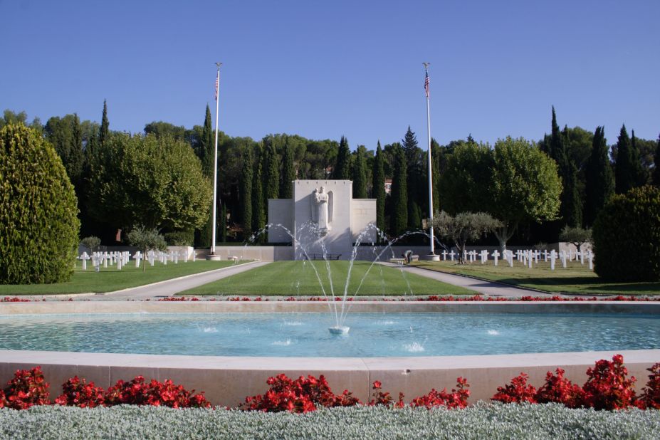 Rhone American Cemetery in southern France contains the resting places of 864 World War II American war dead.