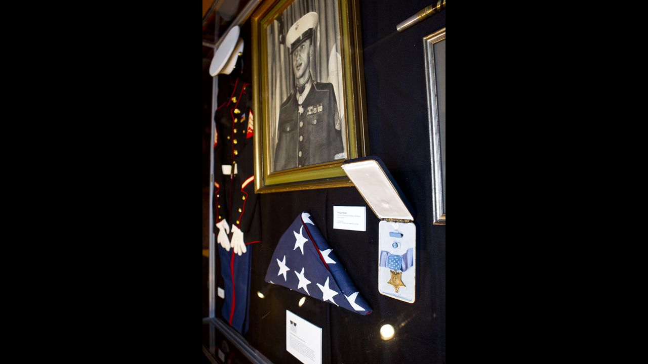 Davis' photo and Medal of Honor are displayed at the Tubman African American Museum in Macon.