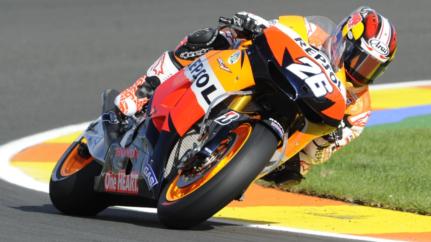 Repsol Honda rider Dani Pedrosa will start the final race of the 2012 season in pole position after topping qualifying.