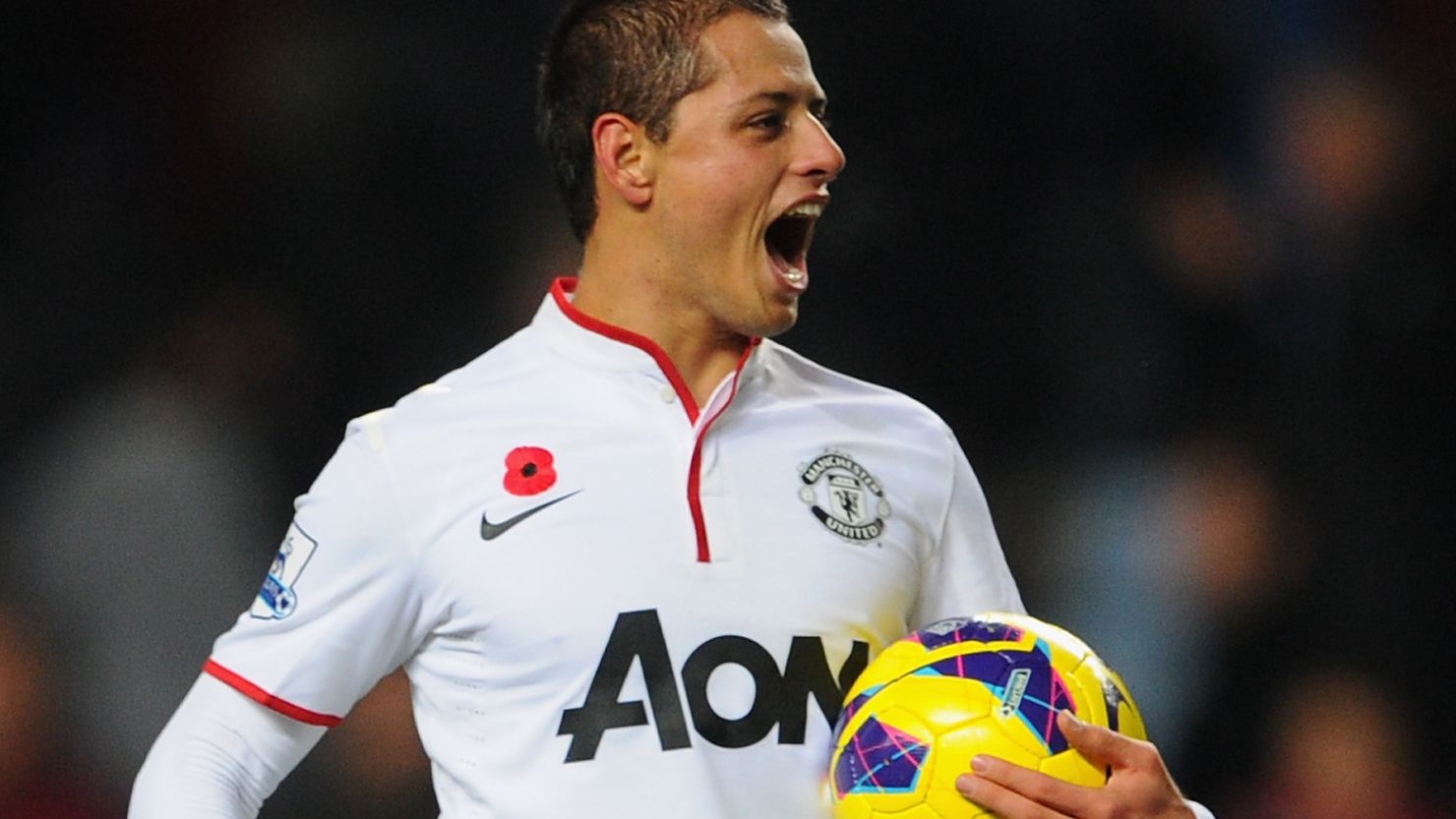 Mexico striker Javier Hernandez claimed the game ball after his match-winning heroics for  Manchester United at Villa Park on Saturday.