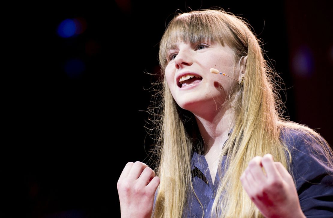 Amy O'Toole, a student who took part in the Blackawton Bees science project, speaks at TED Global 2012.
