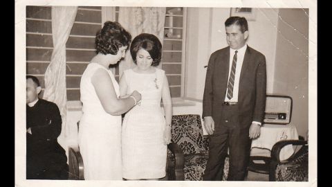 Shuker and his wife, Najiba, at their engagement in Baghdad, Iraq, in 1966.  