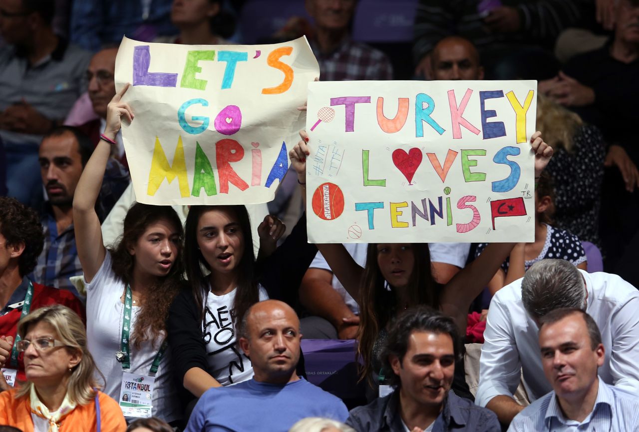Tennis has a global appeal and these fans in Turkey had their own favorite in Russian star Maria Sharapova.