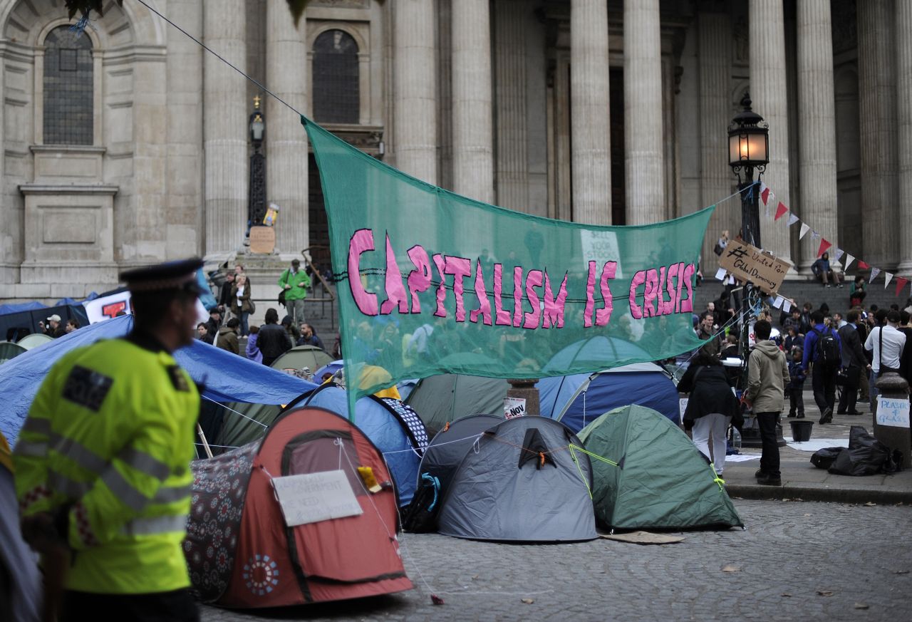 The global recession has seen protests across the western world with the Occupy movement taking root outside St Paul's Cathedral in London.