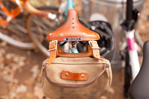 Many of the bikes are decked out in vintage-inspired adornments, including saddles by Brooks England, which has been making bicycle accessories since 1866.