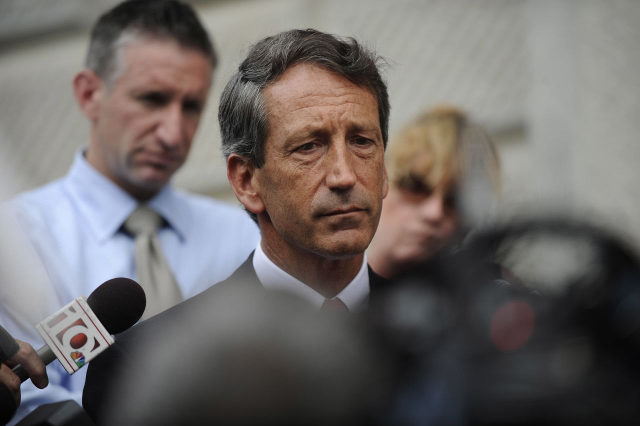 When then-South Carolina Gov. Mark Sanford went MIA for nearly a week in June of 2009, his staff told the public he was out hiking the Appalachian Trail. But when the Republican was spotted at Atlanta's Hartsfield-Jackson Airport, he decided to come clean about the mysterious hiking trip and quite a bit more. Sanford admitted he was not hiking, but visiting his Argentinian mistress in Buenos Aires. Though his wife, Jenny, said she was open to reconciliation, Sanford was head-over-heels for paramour Maria Belen Chapur. The Sanfords divorced. He became engaged to Belen Chapur in August.