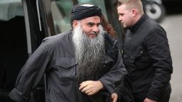 Muslim Cleric Abu Qatada arrives home after being released from prison on November 13, 2012 in London.