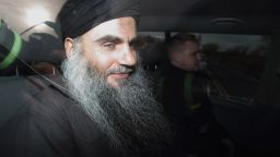 Muslim Cleric Abu Qatada is driven out of the prison gates after he was released on November 13, 2012 in Worcestershire, England.