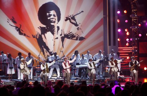 Ralph Tresvant, Michael Bivins, Ronnie DeVoe, Ricky Bell, Bobby Brown and Johnny Gill of New Edition perform an homage to Michael Jackson during the 2009 BET Awards. The R&B group's albums include 1983's "Candy Girl" and 1988's "Heart Break," among others. 