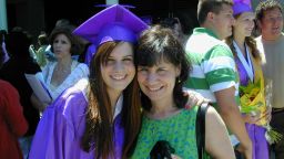Emily Jackson and her mother, Ellen, on her high school graduation day in 2006.