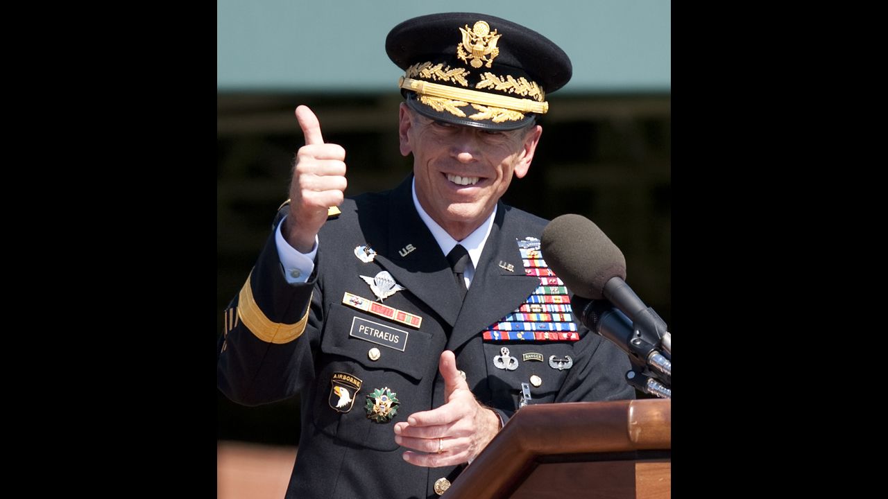 Petraeus retired from the military after 37 years of service before taking his new role with the CIA in August 2011. Pictured he speaks at an Armed Forces Farewell Tribute and Retirement Ceremony in his honor at Joint Base Myer-Henderson Hall in Arlington, Virginia.