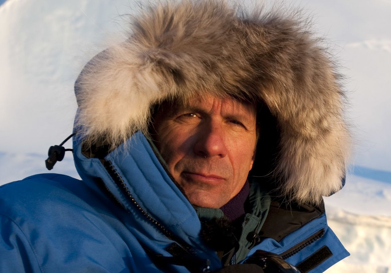 James Balog, director of the Extreme Ice Survey, at minus 30 degrees F, Disko Bay, Greenland, March 2008. "What we need is a greater political and public understanding of the immediacy and reality of these changes. I believe that this film can help shift public perceptions by telling people a story that is real and happening now," says Balog. <em>C</em><em>ourtesy of James Balog</em>