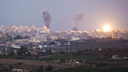 Smoke plumes rise over Gaza following Israel Air Force bombing on November 16, 2012 near Sderot, Israel. 