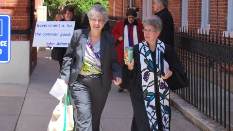 Rev. Barbara Kershner Daniel, right, fought for same-sex marriage in Maryland. 