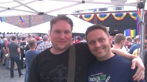 Michael Clark, right, teaches middle school in Washington. His ballot, he said, was an affirmation of love.