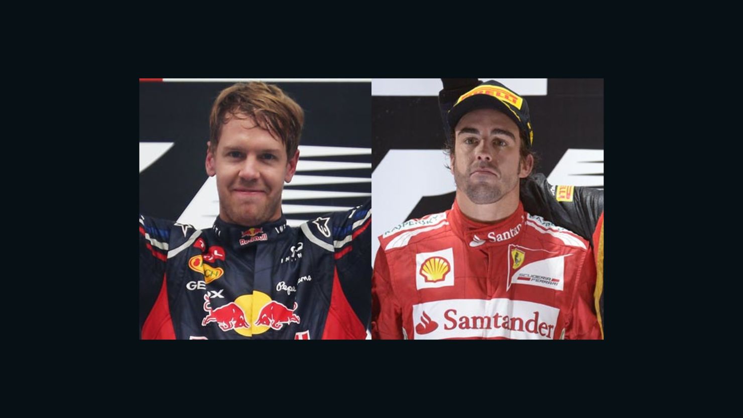 Sebastian Vettel (left) will be looking to hold off Fernando Alonso in the final race of the 2012 season. 