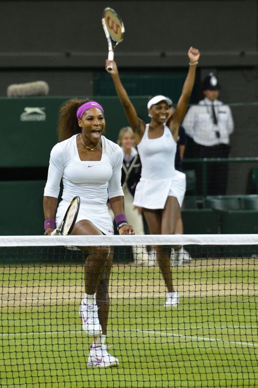 Serena's London experience got even better a few hours after her singles win as she and Venus took the ladies doubles crown -- their fifth Wimbledon doubles title.