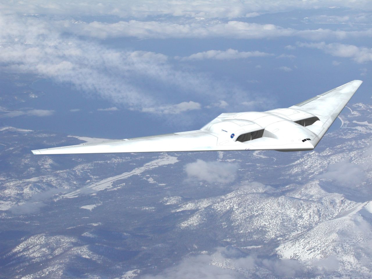 Northrup Grumman's previous experience with military "flying wing" designs led to this concept which NASA describes as extremely aerodynamic.