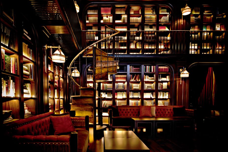 The hotel houses a grand library that comes complete with an eclectic literary collection.
