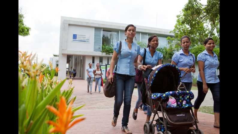 At the center, the mothers receive counseling and learn about reproductive health. They also have a chance to finish high school and receive job training so they can improve their lives and find long-term success.