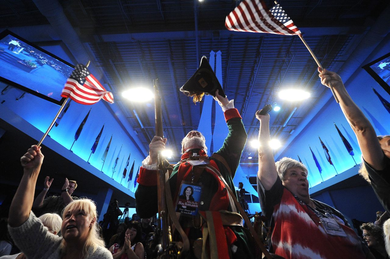 William Temple dresses in colonial attire reminiscent of the 18th-century revolutionary era at the Tea Party Unity Rally ahead of the Republican National Convention in Tampa on August 26, 2012.