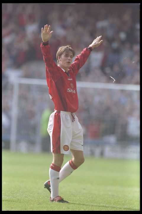 David Beckham made his debut for English Premier League team Manchester United in 1993. By 1996, the midfielder was becoming renowned for his ability to score and create goals with his now legendary right foot. In a match against Wimbledon, Beckham stunned football fans by scoring from the halfway line.