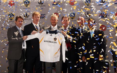 Beckham made the switch to Los Angeles Galaxy in the U.S.'s Major League Soccer in 2007. His stated aim was to raise the profile of soccer in the country.