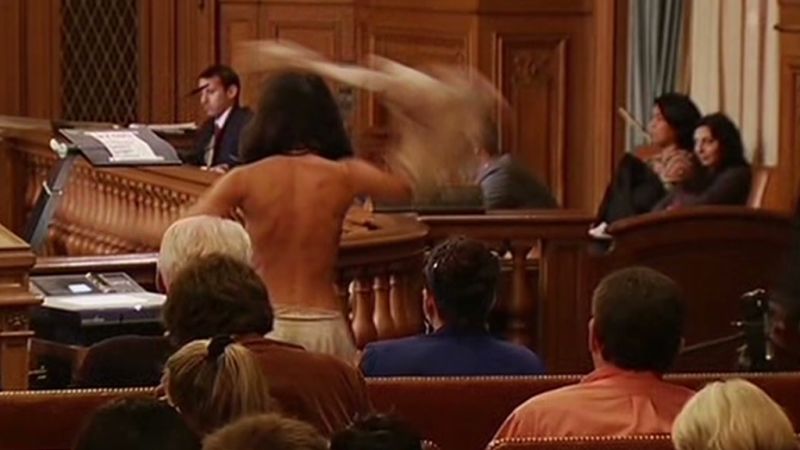 Protesters strip after ban on public nudity is passed