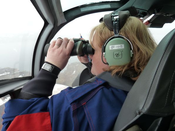 Ice observer Jane Robertson keeps a lookout for icebergs that clog shipping lanes.