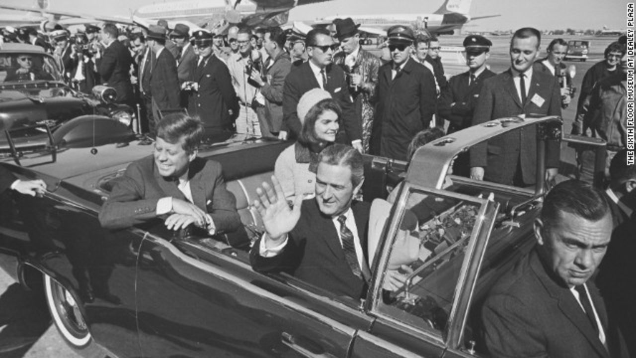 President John F. Kennedy moments before he was assassinated on November 22, 1963, in Dallas.